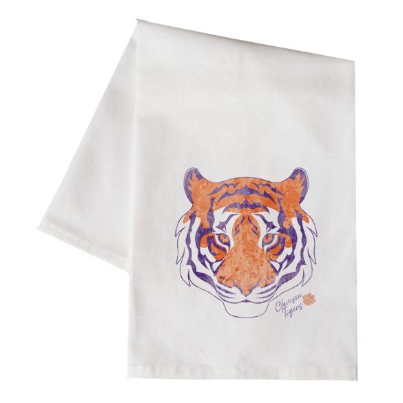 Clemson Tigers Tea Towel | Tiger Face