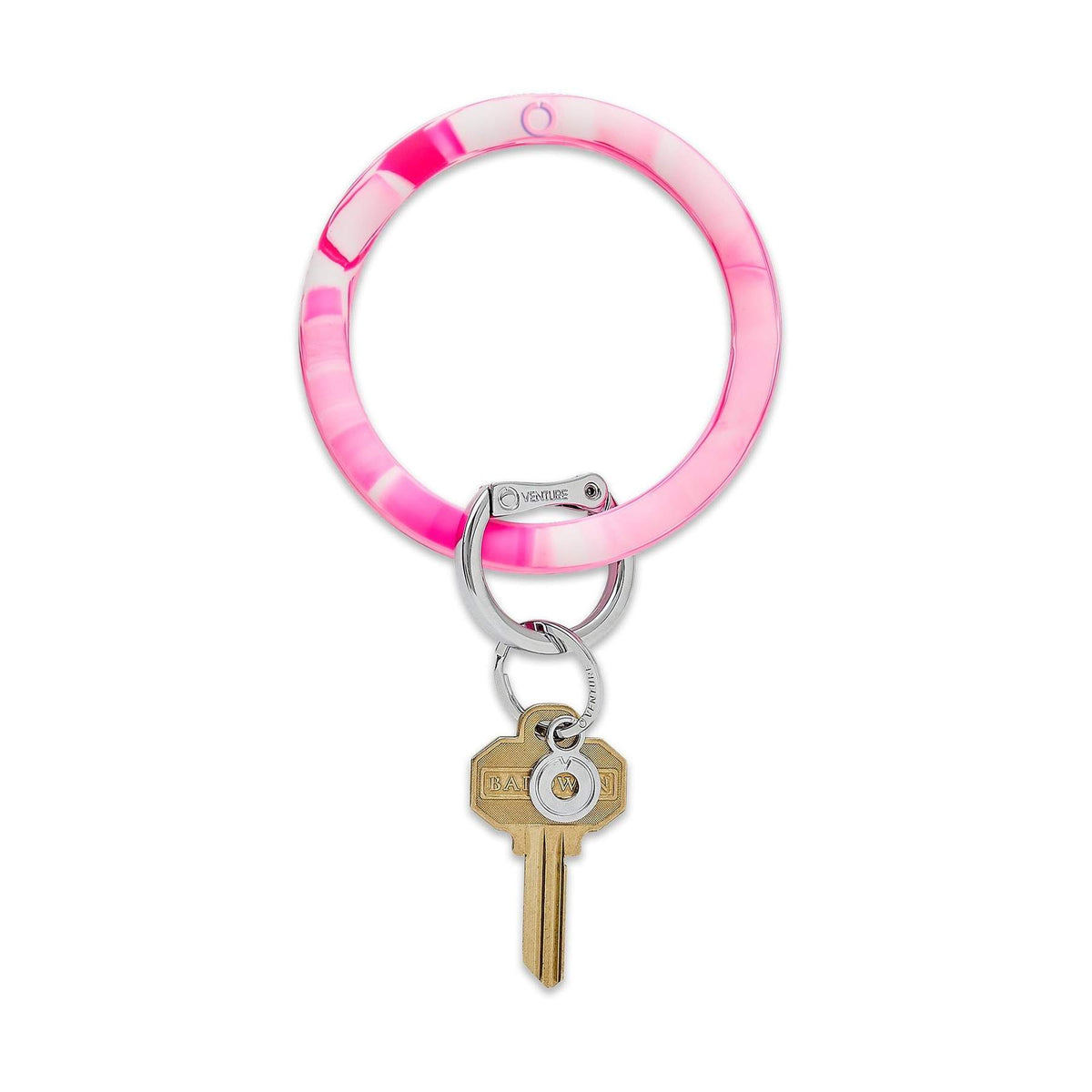 Silicone Big O Key Ring - Tickled Pink Confetti