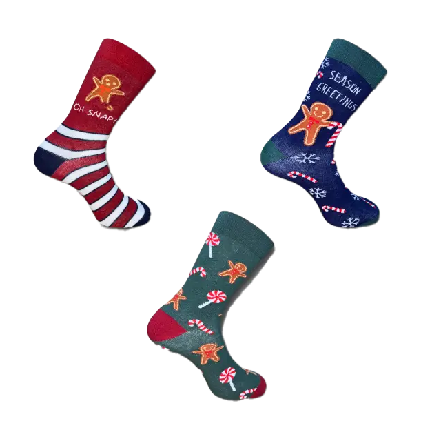 Gingerbread House Socks Gift Set - 3 Pair