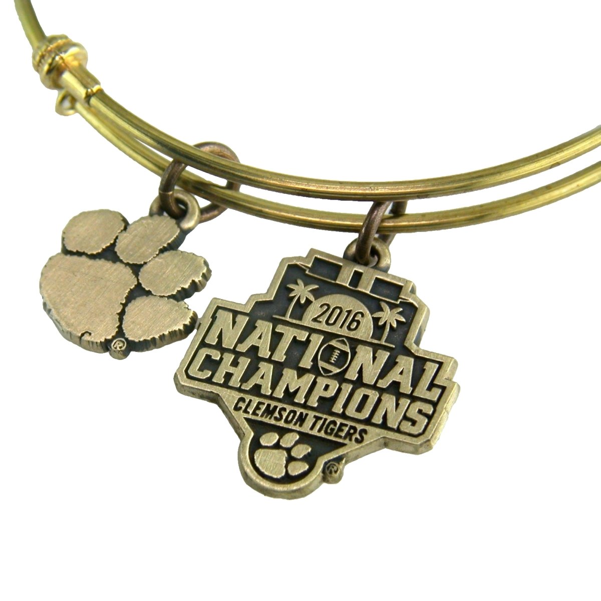 Argent Sport Clemson Tigers 2016 National Champions Gold Tone Bangle Charm Bracelet - Mr. Knickerbocker