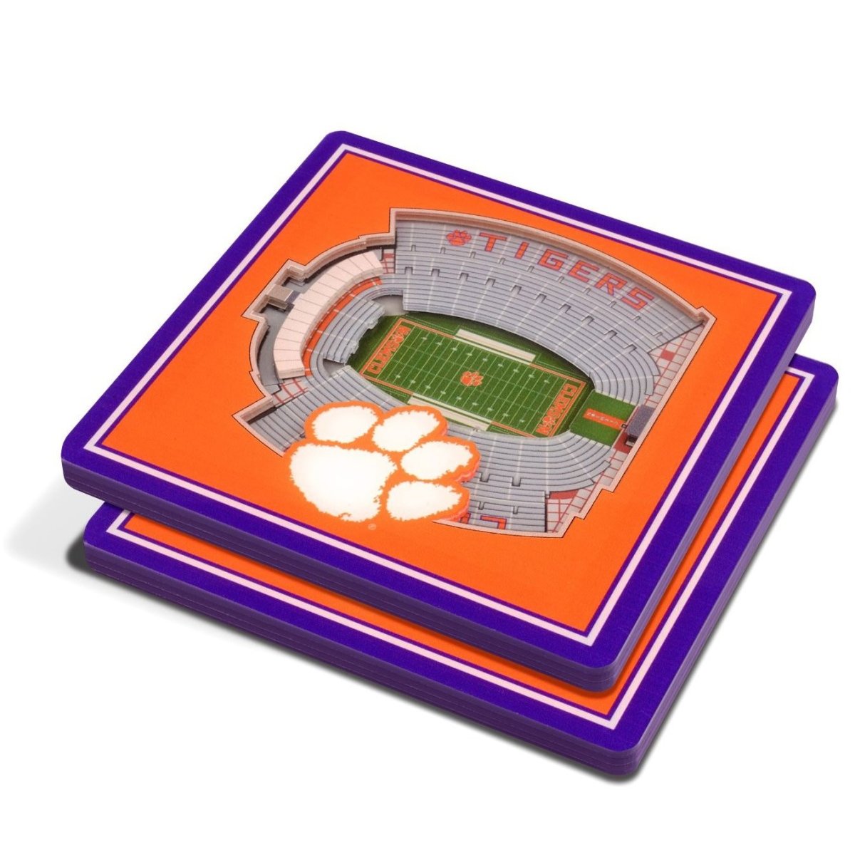 Clemson Tigers 3D Stadium Views Coaster Set - Mr. Knickerbocker