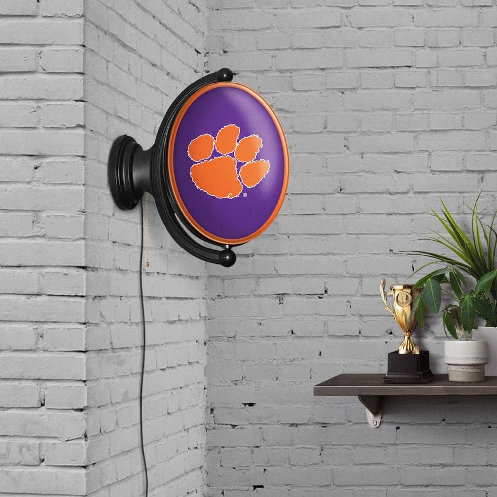 Clemson Tigers Original Oval Rotating Lighted Wall Sign