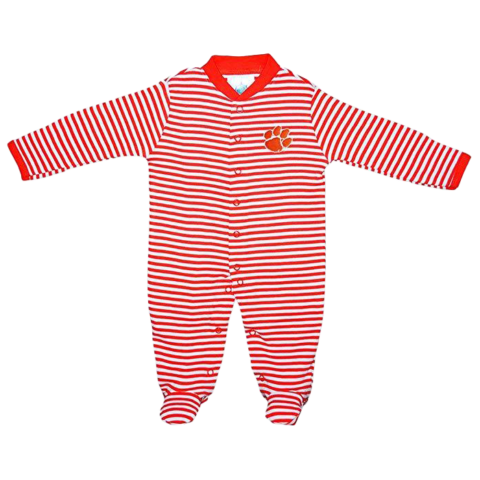 Orange/White Striped 2 in 1 &quot;Convertible&quot; Romper with Paw