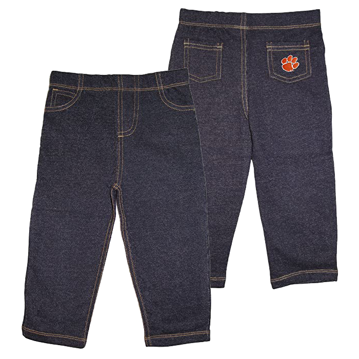 Infant Jean With Orange Paw White Outline