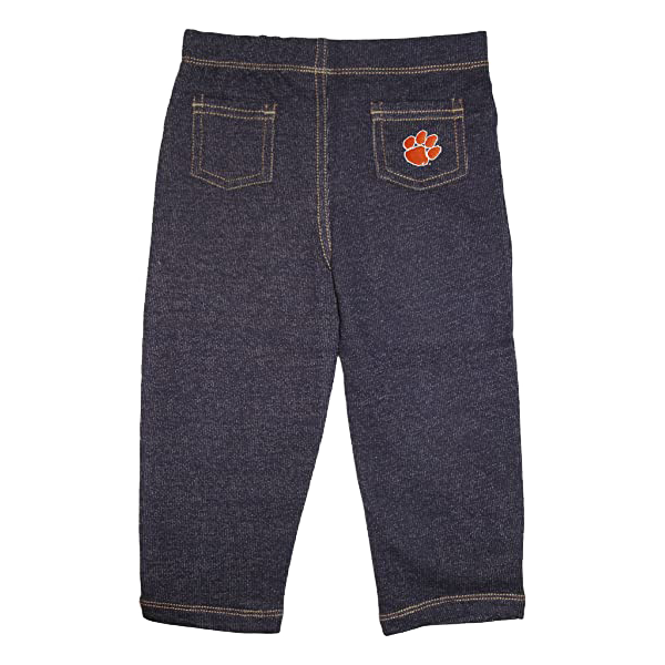 Infant Jean With Orange Paw White Outline