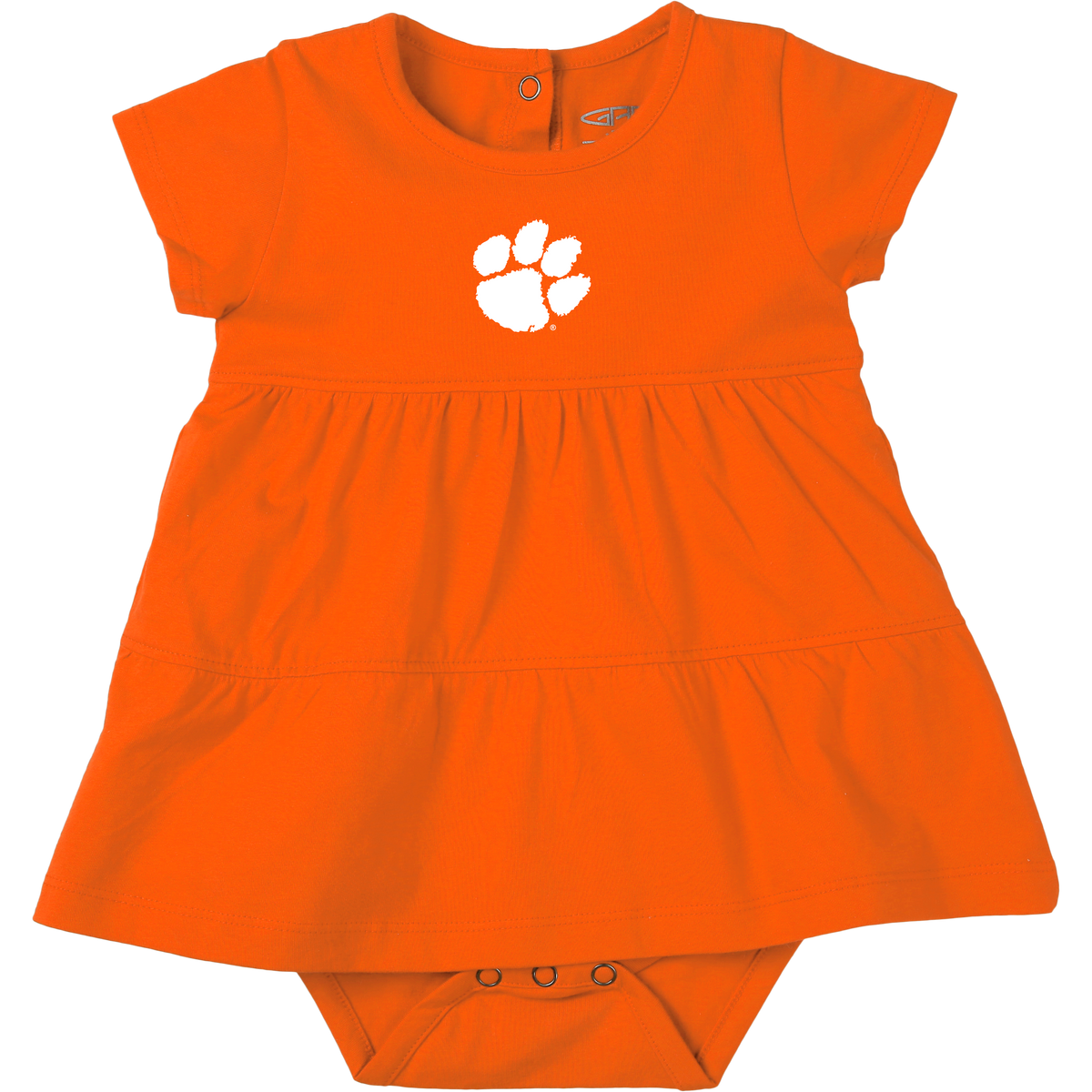 Solid Tiered Dress with Embroidered Paw | Infant