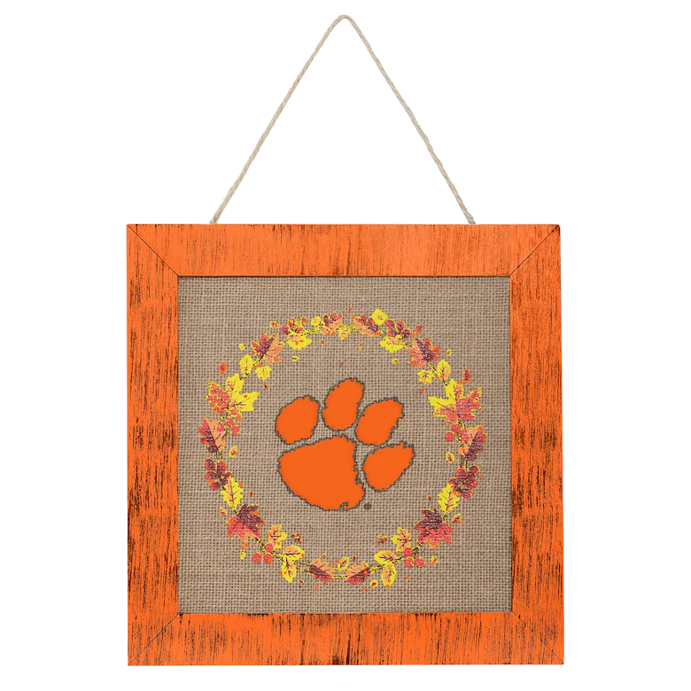CLEMSON Two-Sided Burlap Sign