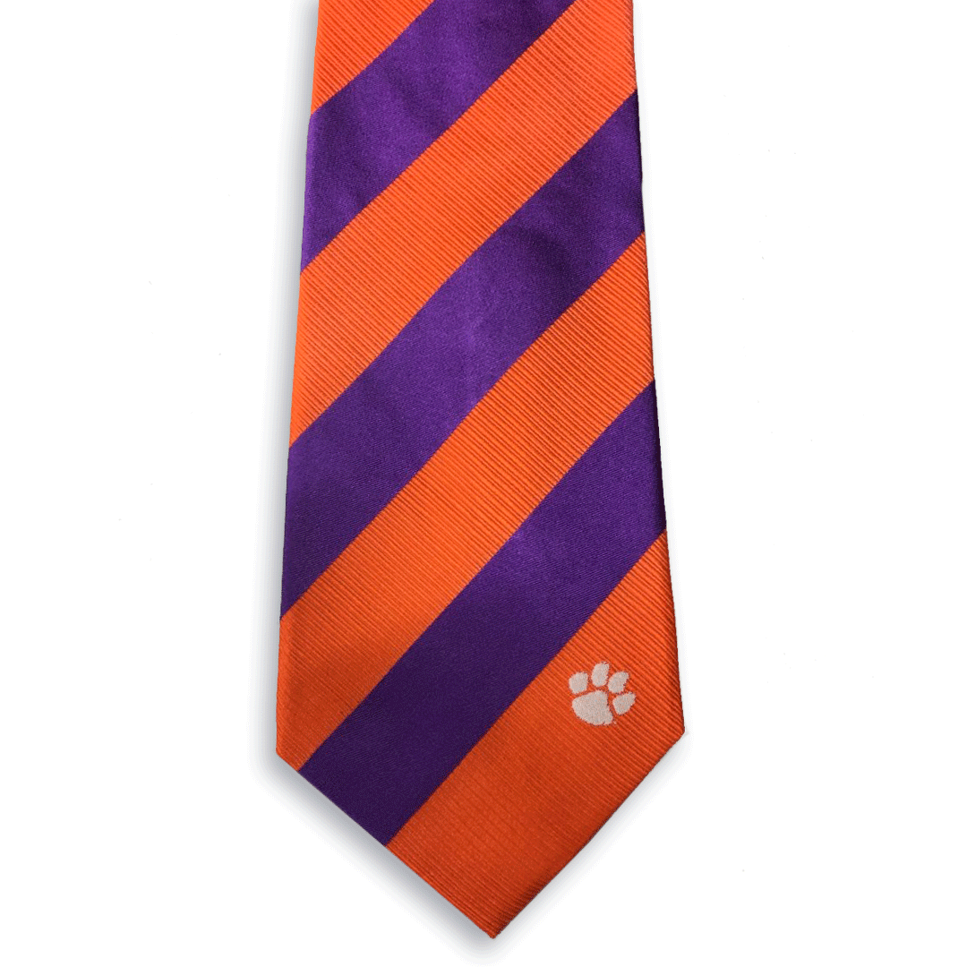 Men&#39;s Regiment Tie- Orange and Purple Stripe - Mr. Knickerbocker