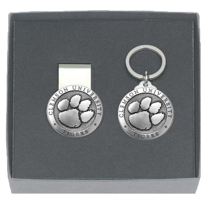 Pewter Accent Money Clip &amp; Key Chain Gift Set