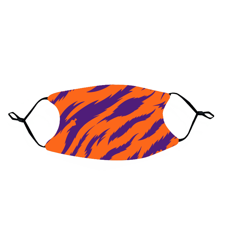 Rock &#39;Em Face Mask- Orange and Purple Tiger Stripe - Mr. Knickerbocker