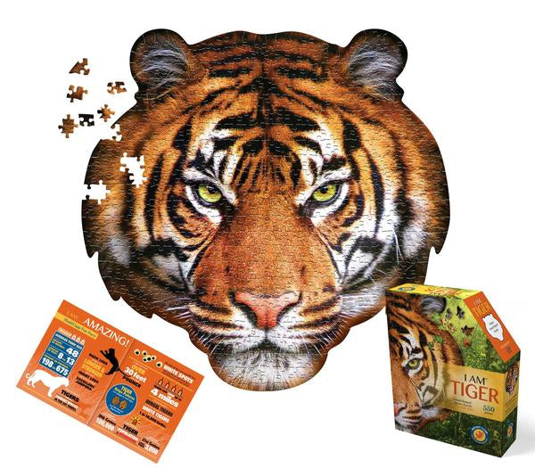 550 Piece &quot;I Am Tiger&quot; Head Shaped Jigsaw Puzzle