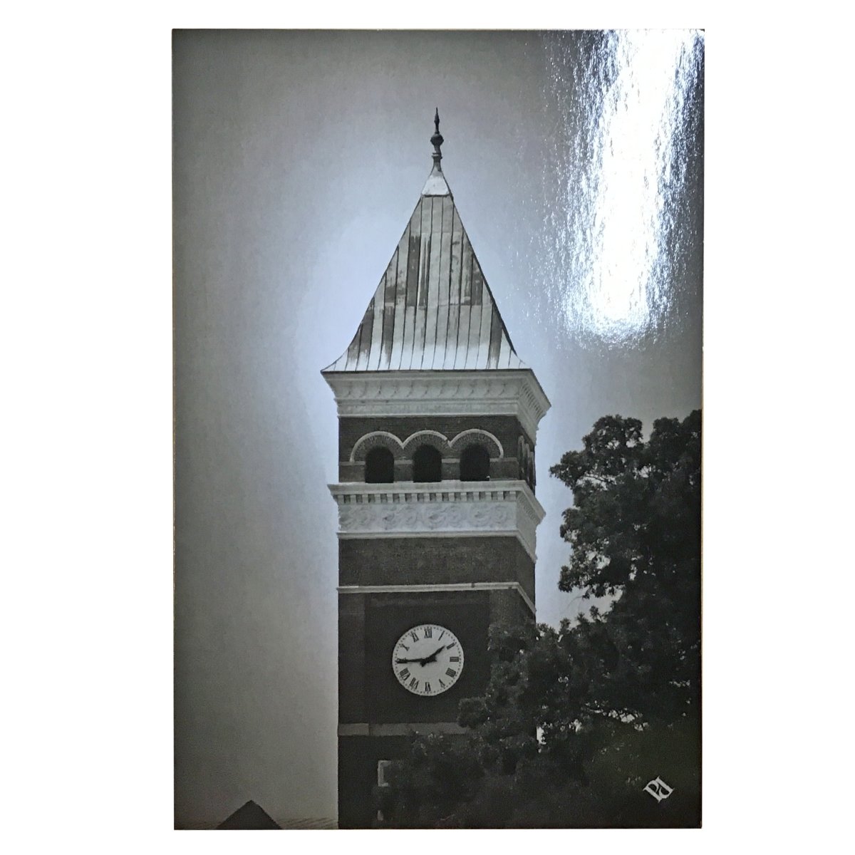 Tillman Hall Clock Postcard Black and White - Mr. Knickerbocker