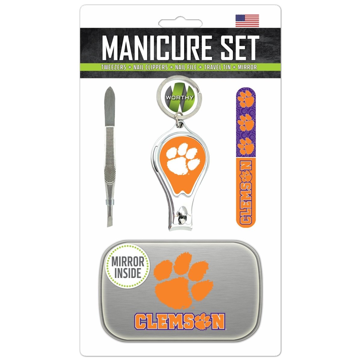 Worthy Promotional Clemson Tigers Travel Manicure Set - Mr. Knickerbocker